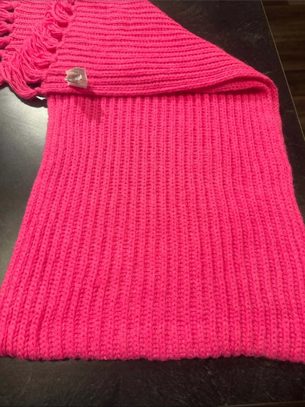 American Eagle Outfitters Hot Pink Ribbed Fringe Scarf